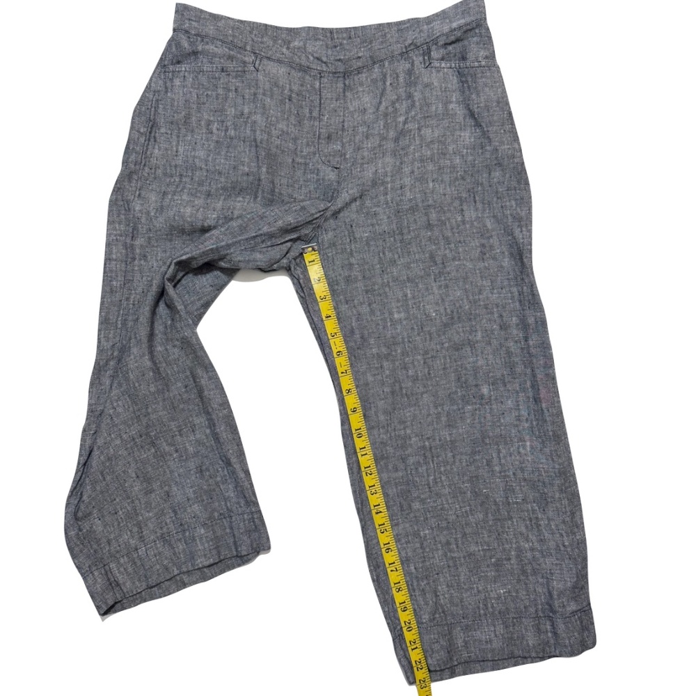 J. Jill Linen Cropped Wide Leg Pants in Charcoal Size Medium Petite - Picture 4 of 9
